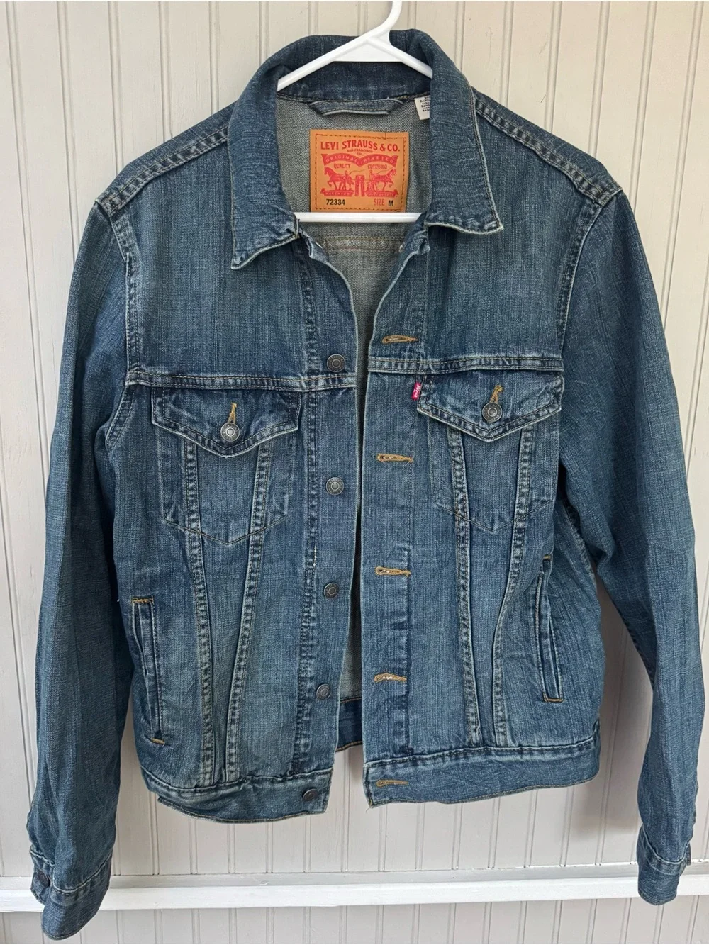 Levi's Blue Denim Trucker Jacket with Red Tab